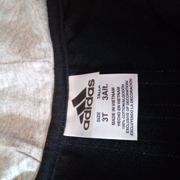 Adidas NWOT Kids Toddler Zip Up Hoodie Classic Bla - Picture 3 of 3